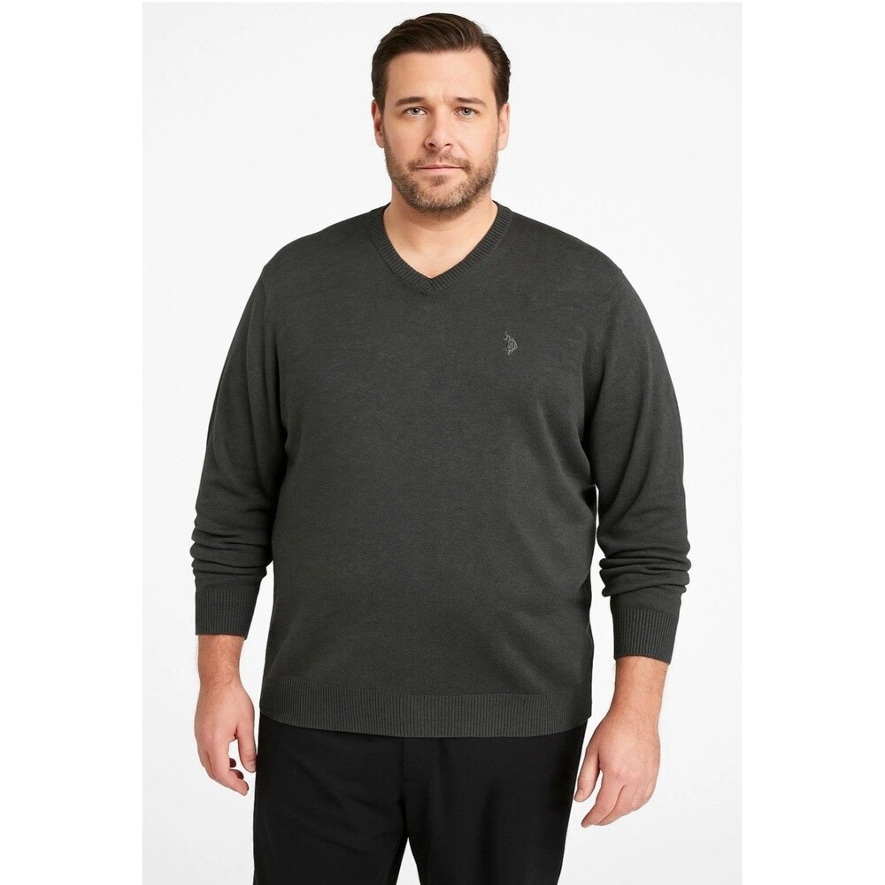 U.S. Polo Assn. Gray‎ V-Neck Pullover Sweater Size XXL Men's Soft Classic